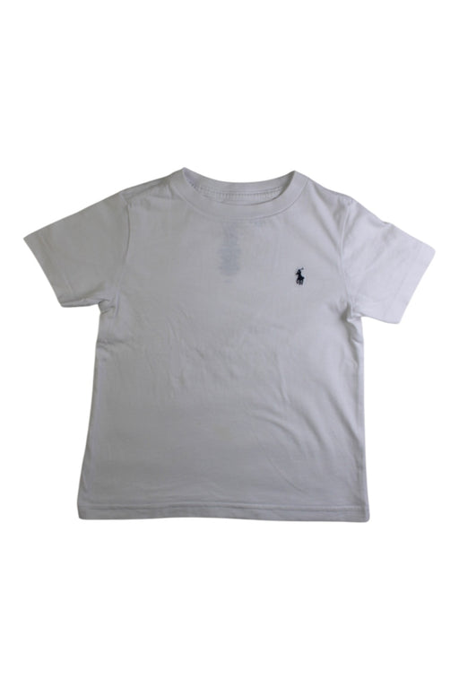 A White Short Sleeve T Shirts from Polo Ralph Lauren in size 3T for boy. (Front View)