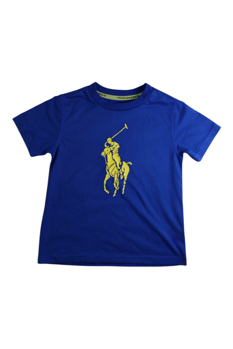 A Blue Short Sleeve T Shirts from Polo Ralph Lauren in size 4T for boy. (Front View)
