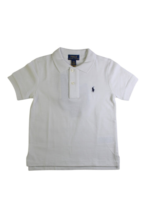 A White Short Sleeve Polos from Polo Ralph Lauren in size 3T for boy. (Front View)
