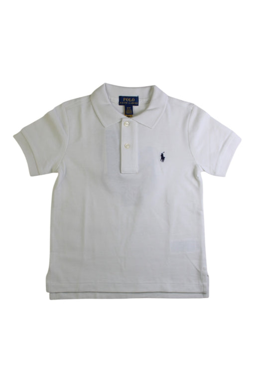 A White Short Sleeve Polos from Polo Ralph Lauren in size 3T for boy. (Front View)