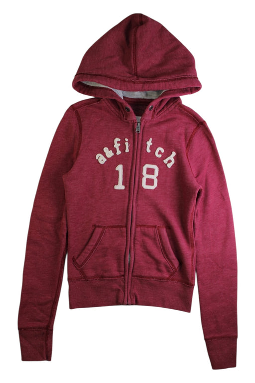 A Burgundy Hooded Sweatshirts from Abercrombie & Fitch in size 8Y for girl. (Front View)
