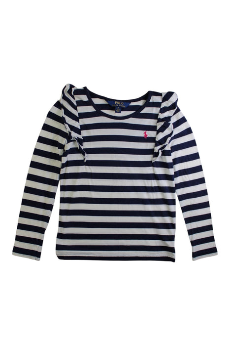 A Navy Long Sleeve T Shirts from Polo Ralph Lauren in size 6T for girl. (Front View)