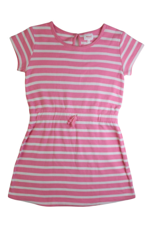 A Pink Short Sleeve Dresses from Seed in size 9Y for girl. (Front View)