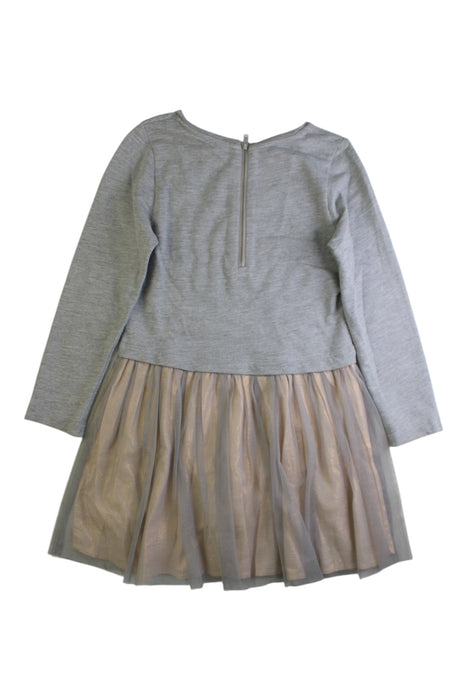 A Grey Long Sleeve Dresses from Monsoon in size 5T for girl. (Back View)