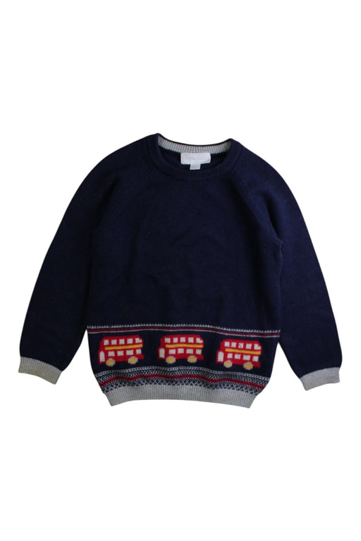 A Navy Knit Sweaters from The Little White Company in size 3T for boy. (Front View)