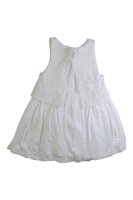 A White Sleeveless Dresses from Sergent Major in size 4T for girl. (Back View)