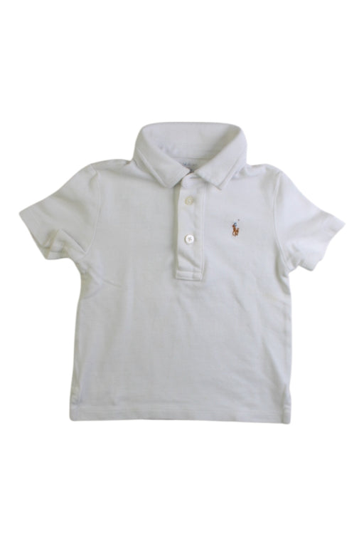 A White Short Sleeve Polos from Ralph Lauren in size 12-18M for girl. (Front View)