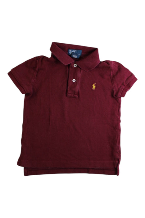 A Burgundy Short Sleeve Polos from Polo Ralph Lauren in size 2T for boy. (Front View)