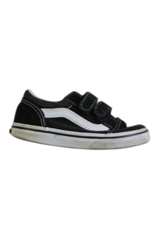 A Black Sneakers from Vans in size 3T for boy. (Front View)
