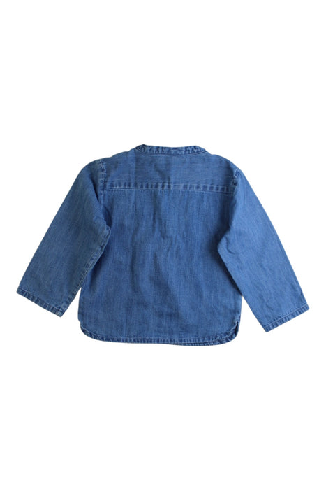 A Blue Long Sleeve Shirts from Bonton in size 12-18M for girl. (Back View)