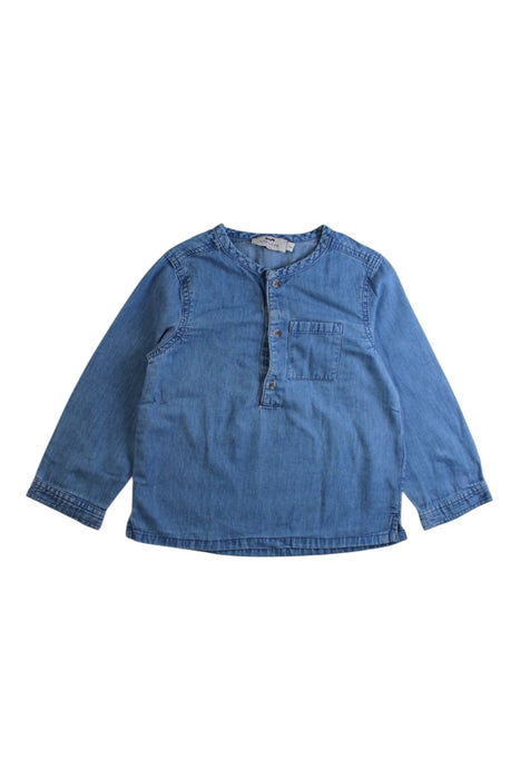 A Blue Long Sleeve Shirts from Cyrillus in size 12-18M for girl. (Front View)