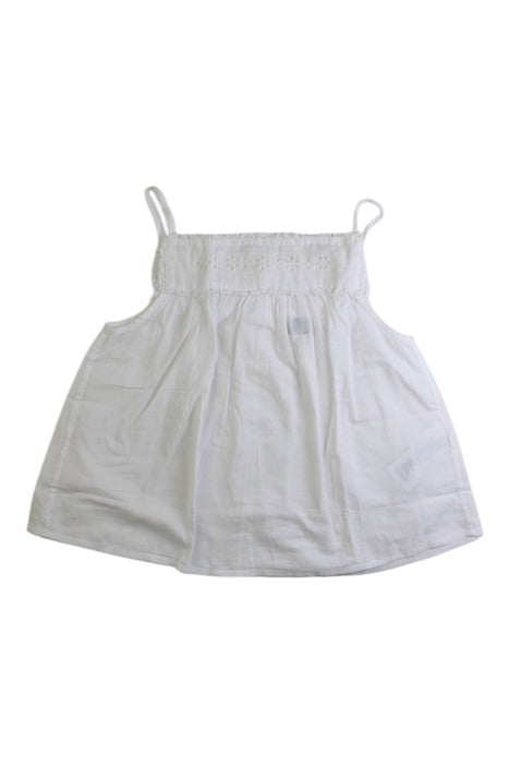 A White Sleeveless Tops from Bonton in size 6T for girl. (Front View)