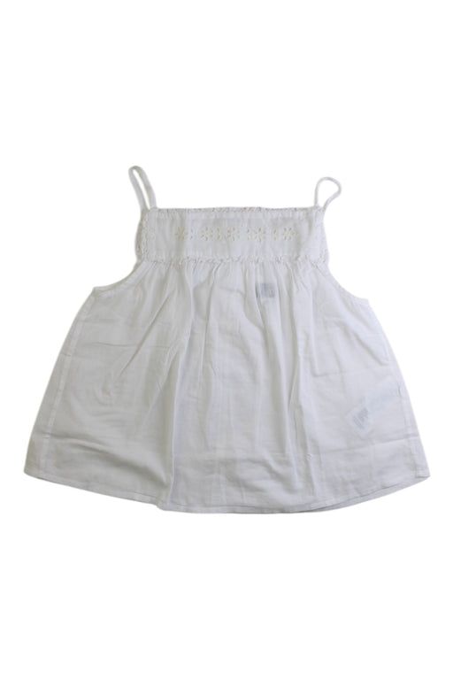 A White Sleeveless Tops from Bonton in size 6T for girl. (Front View)