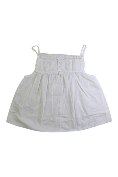 A White Sleeveless Tops from Bonton in size 6T for girl. (Back View)