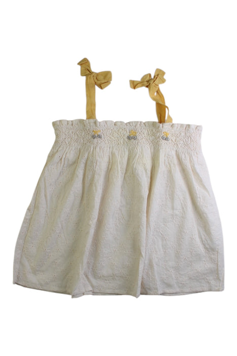 A Ivory Sleeveless Tops from Emile et Ida in size 6T for girl. (Front View)