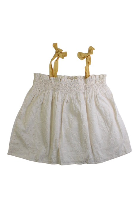 A Ivory Sleeveless Tops from Emile et Ida in size 6T for girl. (Back View)
