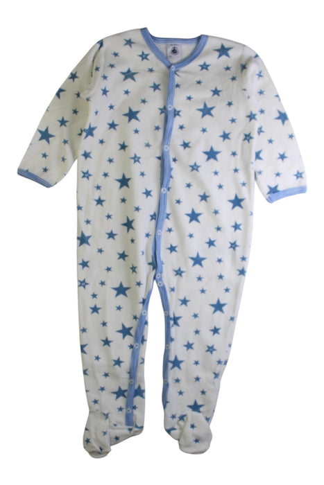A Blue Onesies from Petit Bateau in size 18-24M for boy. (Front View)