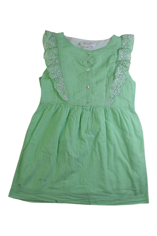 A Green Sleeveless Dresses from Chateau de Sable in size 3T for girl. (Front View)