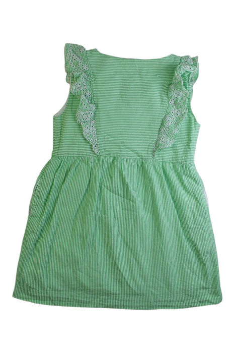 A Green Sleeveless Dresses from Chateau de Sable in size 3T for girl. (Back View)