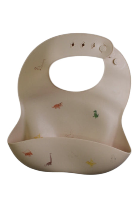 A Beige Bibs from Mushie in size 12-18M for boy. (Front View)