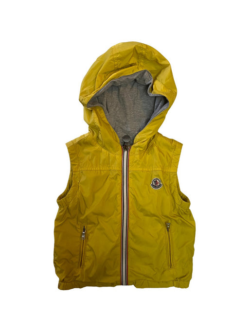 A Yellow Outerwear Vests from Moncler in size 3T for neutral. (Front View)