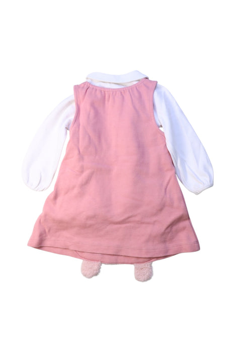 A Pink Long Sleeve Dresses from Momonittu in size 12-18M for girl. (Back View)