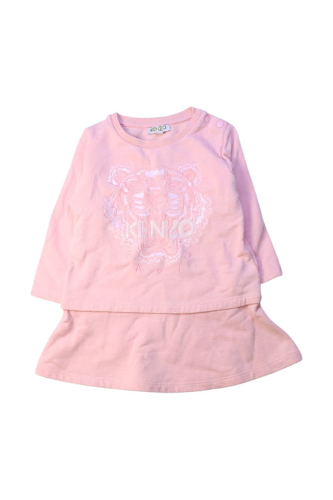 A Pink Long Sleeve Dresses from Kenzo in size 2T for girl. (Front View)