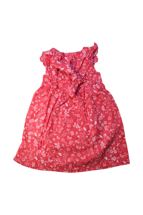 A Red Sleeveless Dresses from Purebaby in size 5T for girl. (Back View)