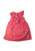 A Red Sleeveless Dresses from Purebaby in size 5T for girl. (Back View)