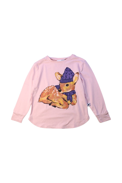 A Pink Long Sleeve Tops from Minti in size 4T for girl. (Front View)