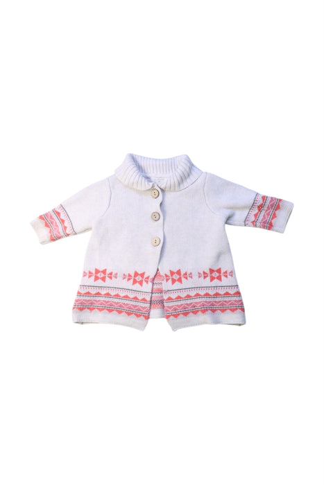 A White Cardigans from Purebaby in size 3-6M for girl. (Front View)