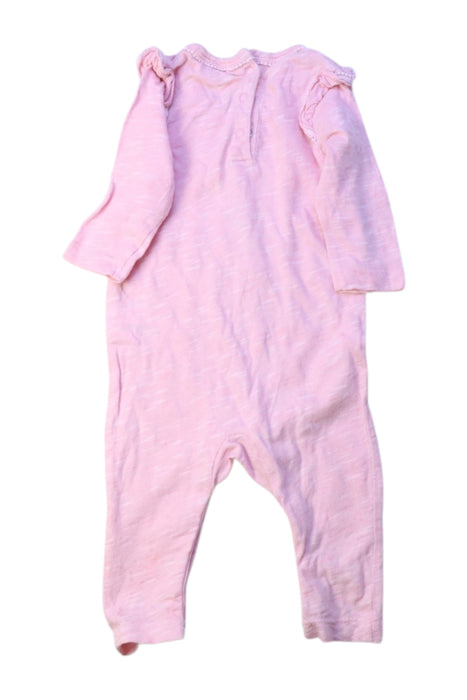 A Pink Long Sleeve Rompers from Purebaby in size 0-3M for girl. (Back View)