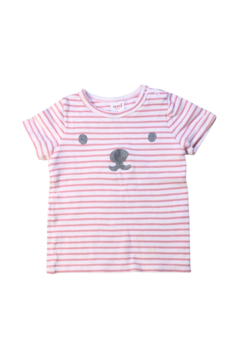 A Pink Short Sleeve T Shirts from Seed in size 12-18M for girl. (Front View)