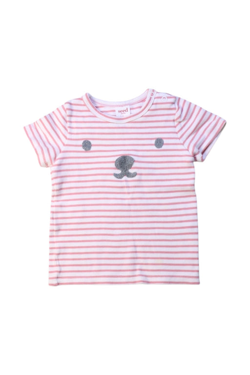 A Pink Short Sleeve T Shirts from Seed in size 12-18M for girl. (Front View)