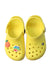 A Yellow Slip Ons from Crocs in size 3T for neutral. (Back View)
