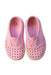 A Pink Slip Ons from Native Shoes in size 3T for girl. (Back View)