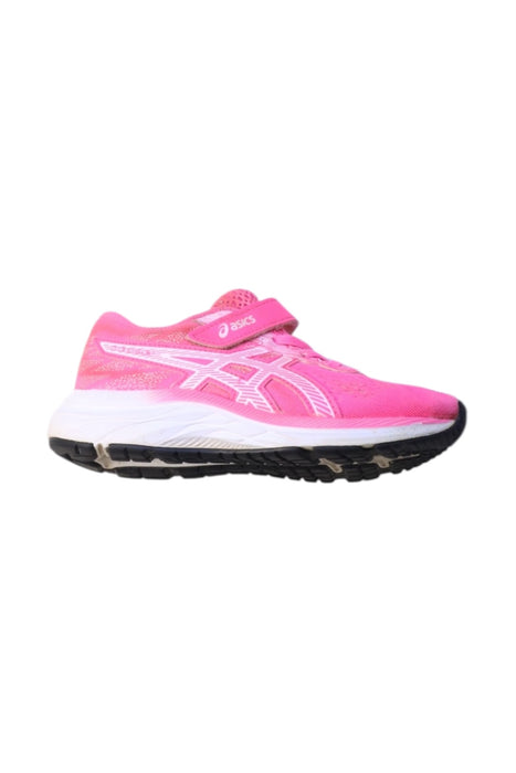 A Pink Sneakers from ASICS in size 6T for girl. (Front View)