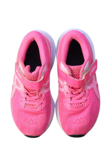 A Pink Sneakers from ASICS in size 6T for girl. (Back View)