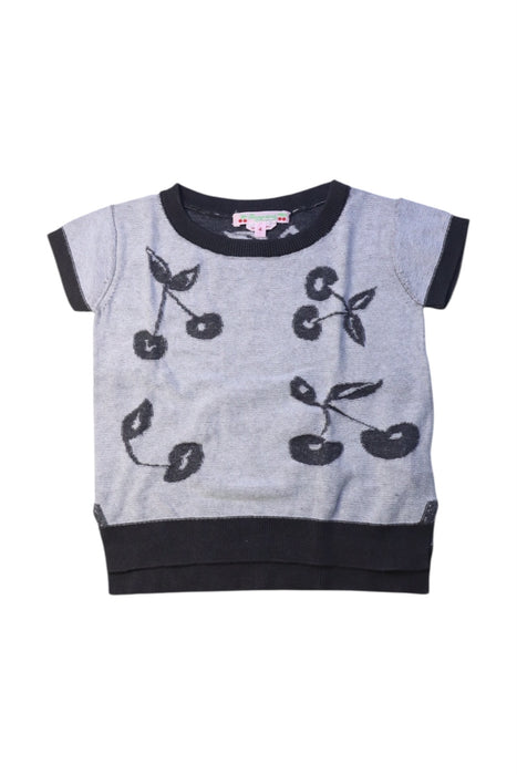 A Grey Short Sleeve Tops from Bonpoint in size 4T for girl. (Front View)