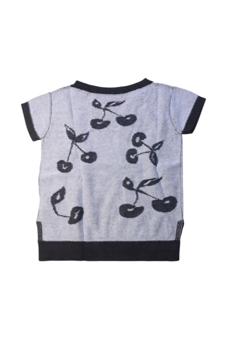 A Grey Short Sleeve Tops from Bonpoint in size 4T for girl. (Back View)