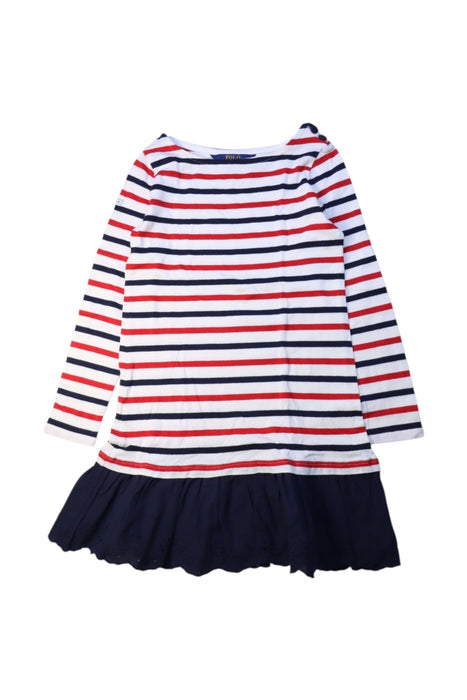 A Multicolour Long Sleeve Dresses from Polo Ralph Lauren in size 7Y for girl. (Front View)