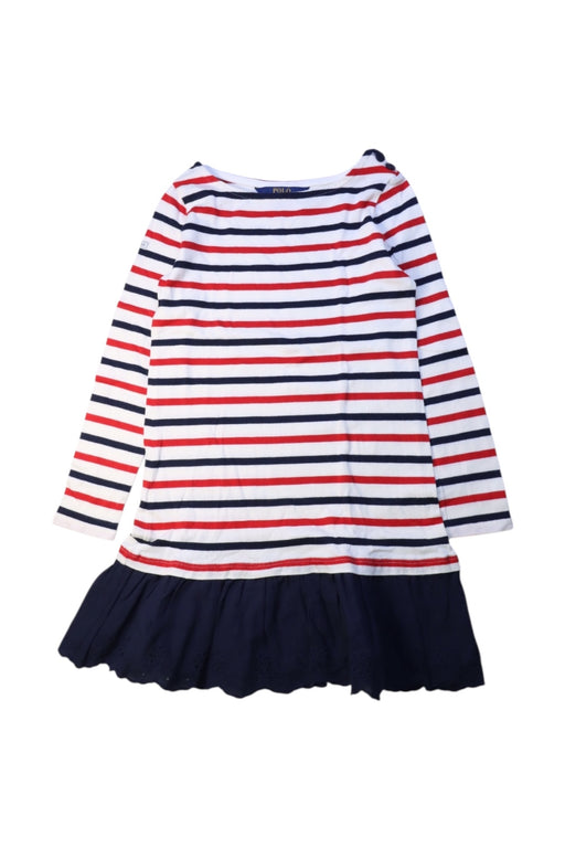 A Multicolour Long Sleeve Dresses from Polo Ralph Lauren in size 7Y for girl. (Front View)