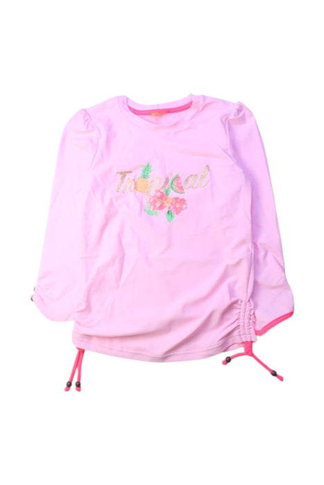 A Pink Rash Guards from Sunuva in size 7Y for girl. (Front View)