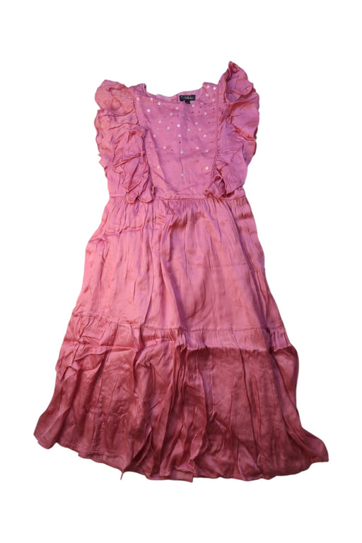 A Pink Sleeveless Dresses from Velveteen in size 8Y for girl. (Front View)