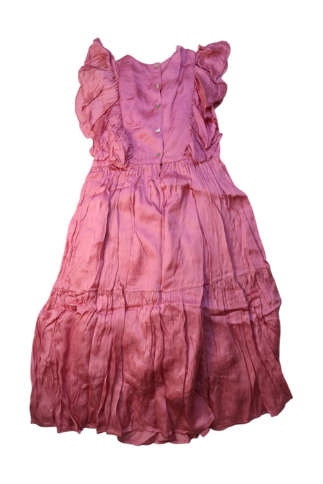 A Pink Sleeveless Dresses from Velveteen in size 8Y for girl. (Back View)