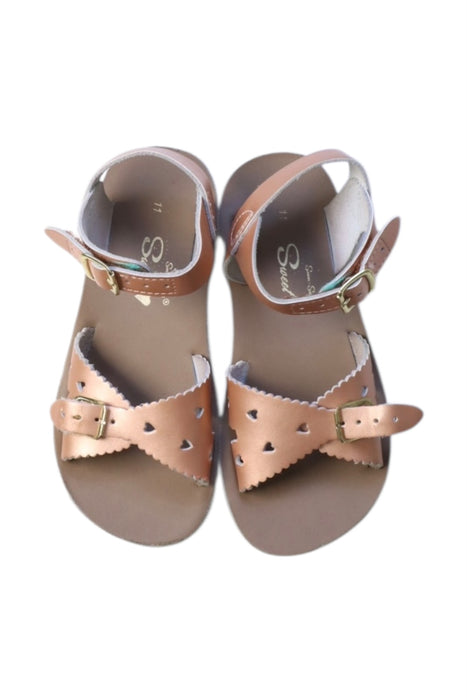 A Pink Sandals from Sun-San in size 4T for girl. (Back View)