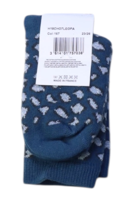 A Blue Socks from Bonton in size 18-24M for neutral. (Back View)