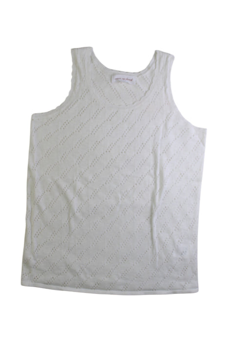 A White Sleeveless Tops from Excuse My French in size 10Y for girl. (Front View)