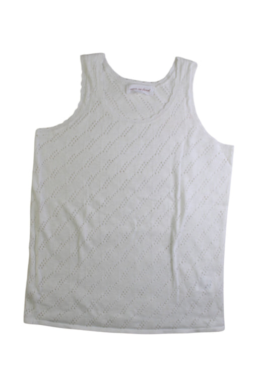 A White Sleeveless Tops from Excuse My French in size 10Y for girl. (Front View)