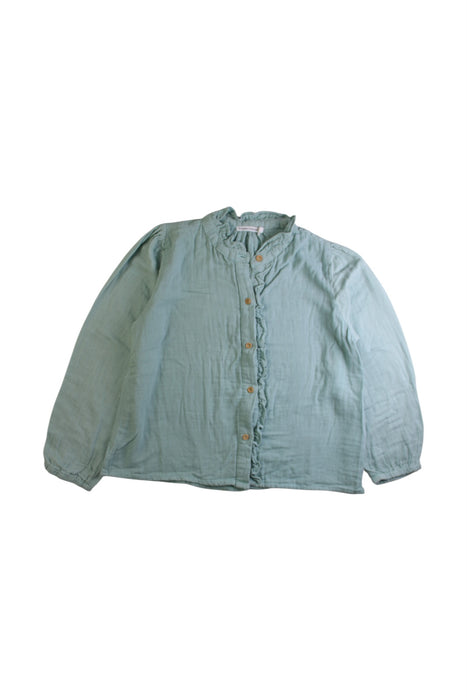 A Green Long Sleeve Shirts from Monoprix in size 10Y for girl. (Front View)
